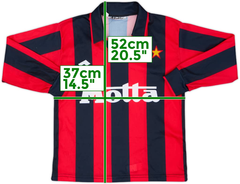1993-94 AC Milan Home L/S Shirt - 9/10 - (S.Boys)