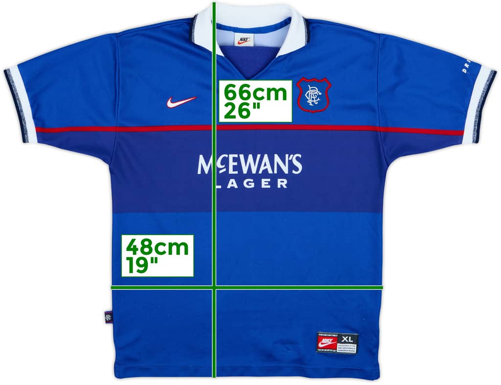 1997-99 Rangers Home Shirt - 8/10 - (XL.Boys)