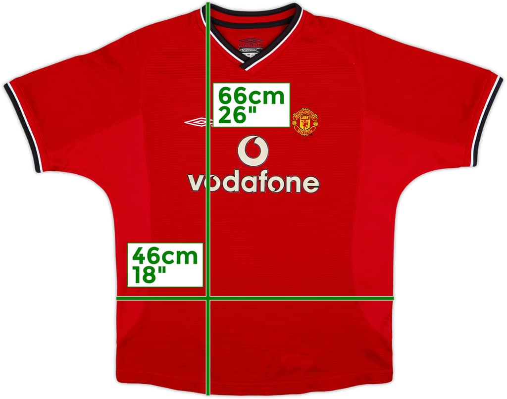 2000-02 Manchester United Home Shirt - 8/10 - (L.Boys)