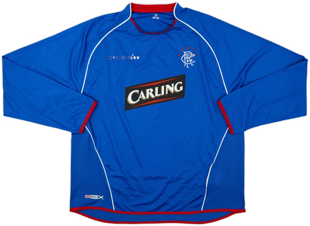 2005-06 Rangers Home L/S Shirt - 4/10 - (XXL)