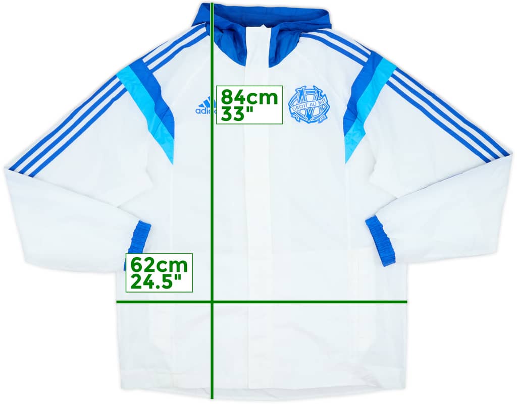 2014-15 Olympique Marseille adidas Hooded Rain Jacket - 8/10 - (L)