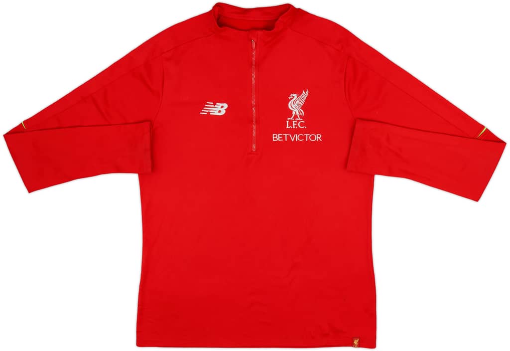 2017-18 Liverpool New Balance 1/4 Zip Training Top - 8/10 - (M)