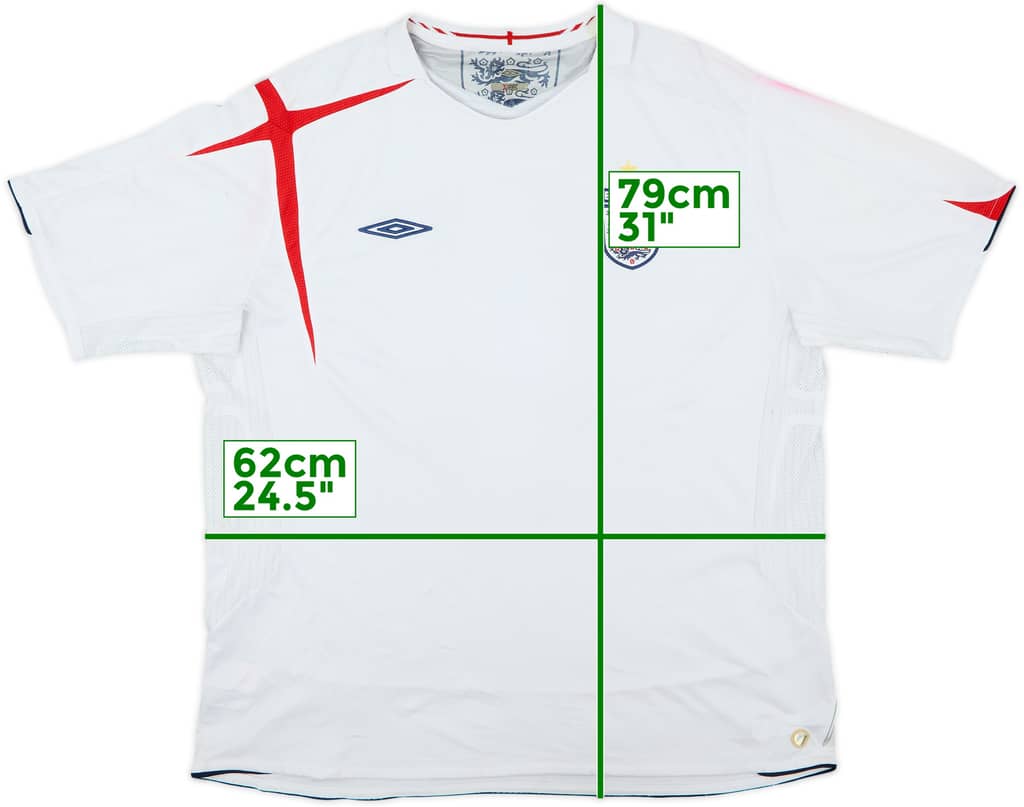 2005-07 England Home Shirt - 4/10 - (3XL)