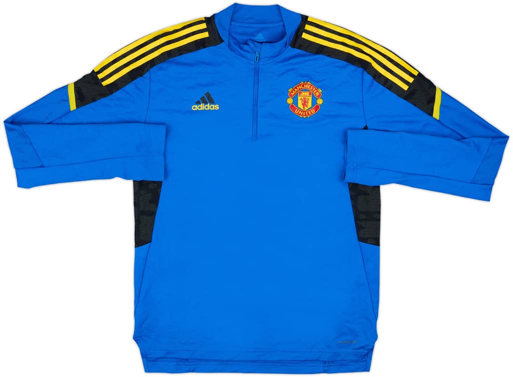 2021-22 Manchester United adidas 1/4 Zip Drill Top - 9/10 - (M)