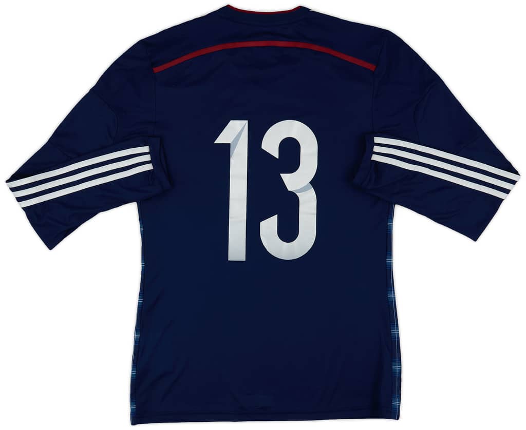 2014-15 Scotland Player Issue Home L/S Shirt #13 - 8/10 - (M)