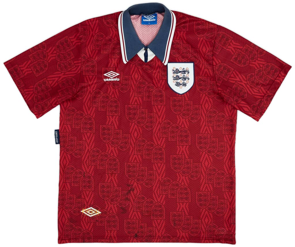 1993-95 England Away Shirt - 8/10 - (XL)