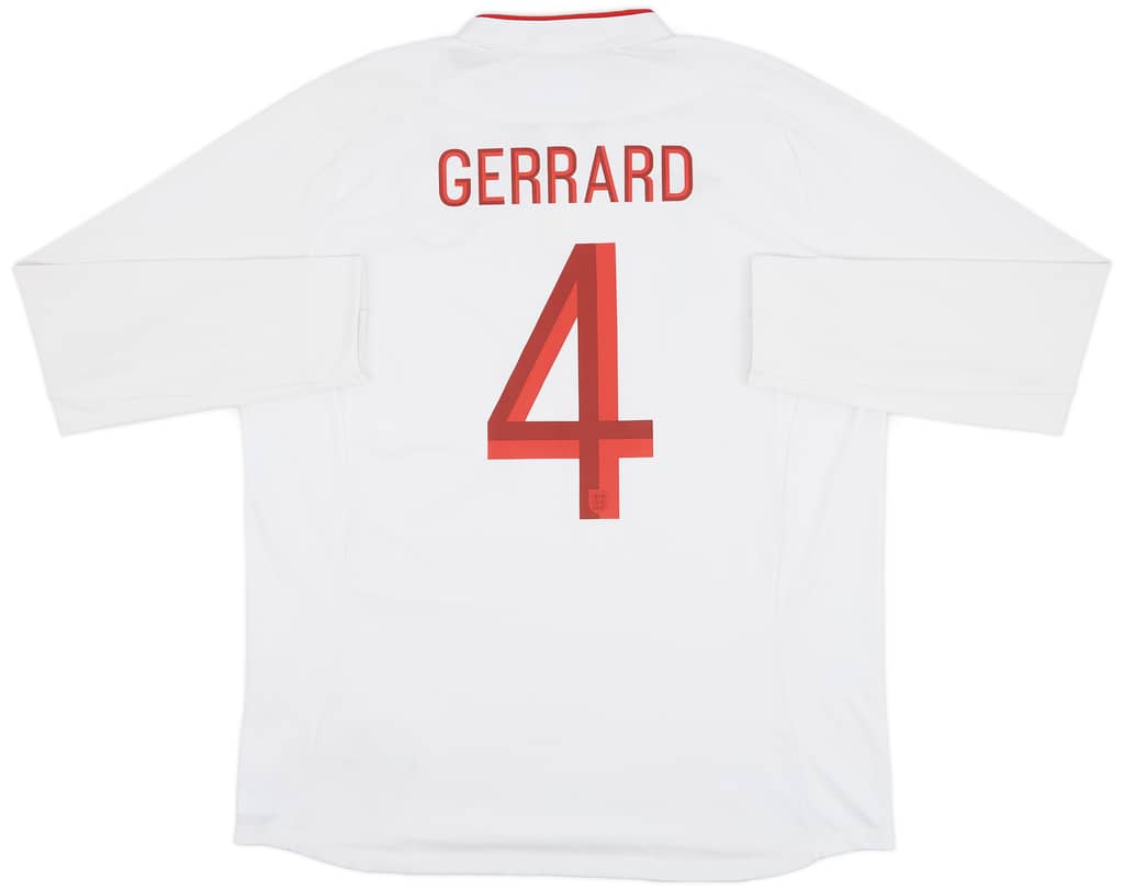 2012-13 England Home L/S Shirt Gerrard #4 - 7/10 - (XL)