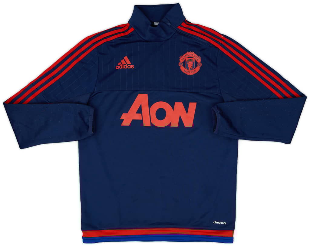 2015-16 Manchester United adidas 1/4 Zip Drill Top - 8/10 - (S)