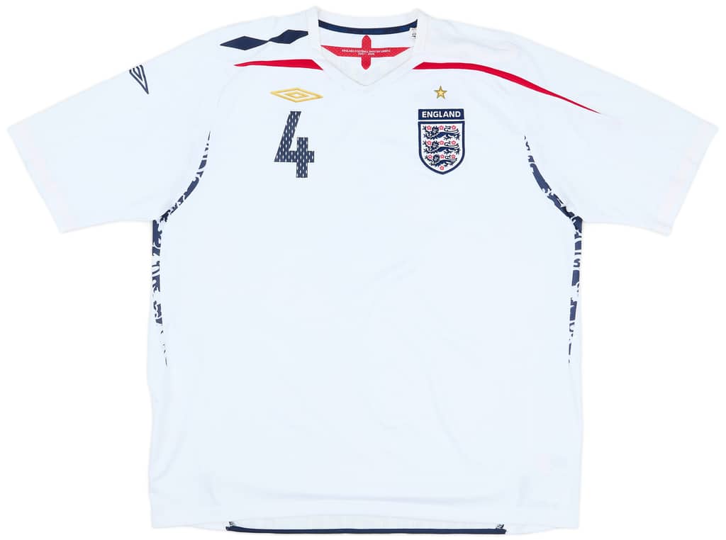 2007-09 England Home Shirt Gerrard #4 - 9/10 - (XXL)