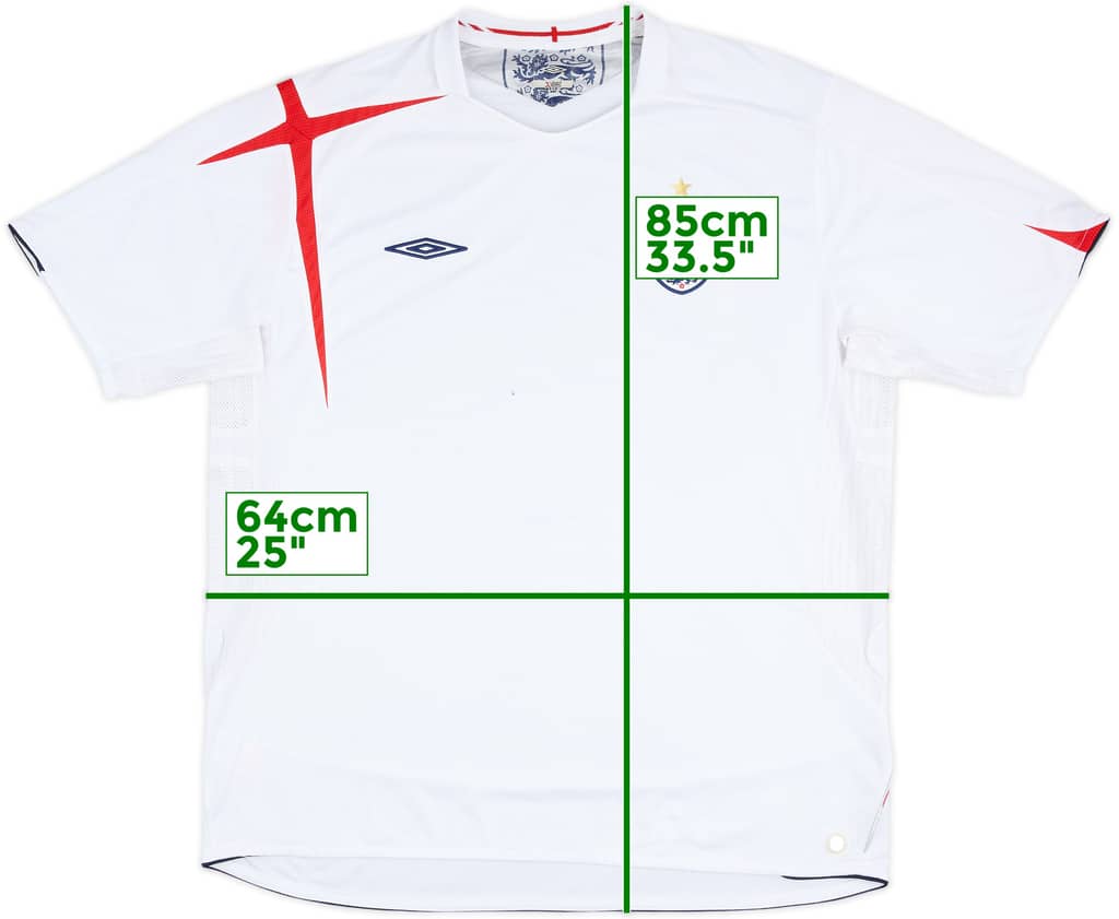 2005-07 England Home Shirt - 5/10 - (3XL)