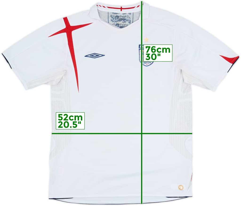 2005-07 England Home Shirt - 5/10 - (XL)