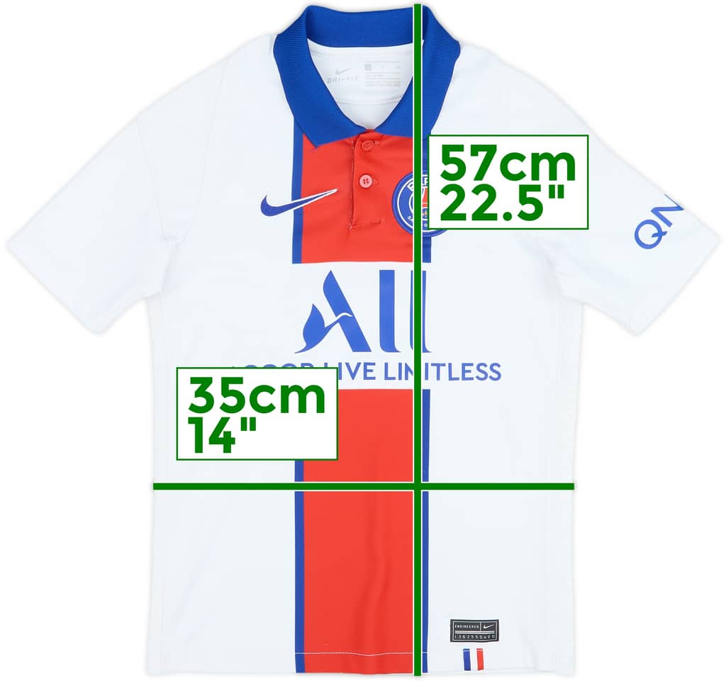 Camiseta de visitante del Paris Saint-Germain 2020-21 - 8/10 - (Niños S)