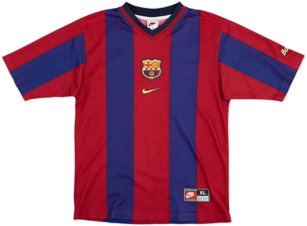 1998-00 Barcelona Basic Home Shirt - 9/10 - (XL.Boys)