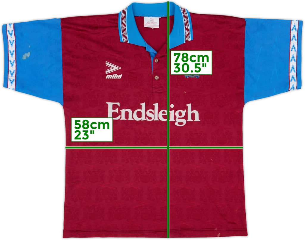 1993-95 Burnley Home Shirt - 5/10 - (XL)
