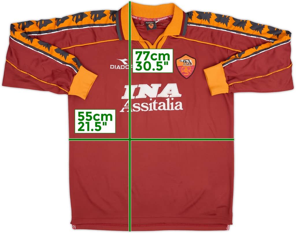 Camiseta de local L/S del Roma 1998-99 - 6/10 - (L)