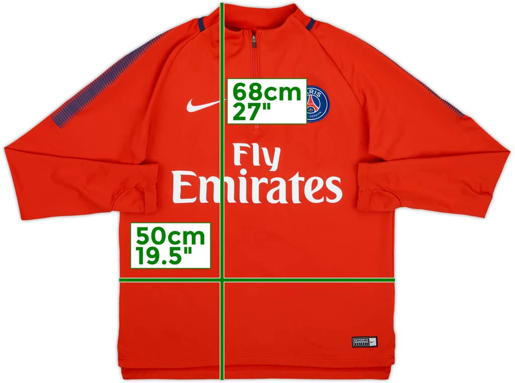 2017-18 Paris Saint-Germain Nike Top de Perforación 1/4 de Cremallera - 7/10 - (M)