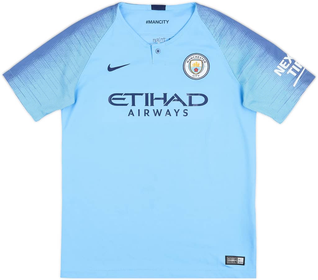 2018-19 Manchester City Home Shirt - 6/10 - (XL.Boys)