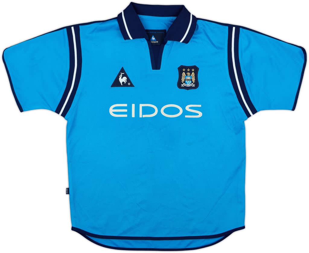 2001-02 Manchester City Home Shirt - 8/10 - (L.Boys)