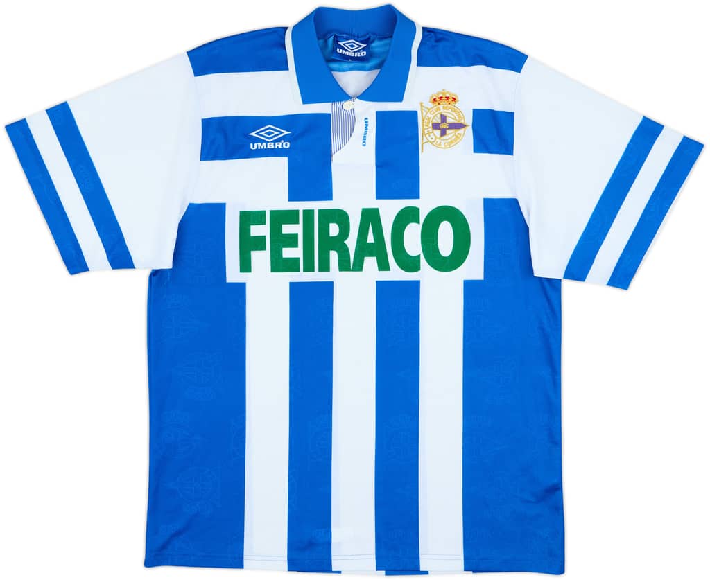 1992-93 Deportivo de La Coruna Home Shirt - 8/10 - (L)