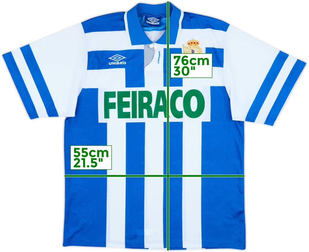 1992-93 Deportivo de La Coruna Home Shirt - 8/10 - (L)