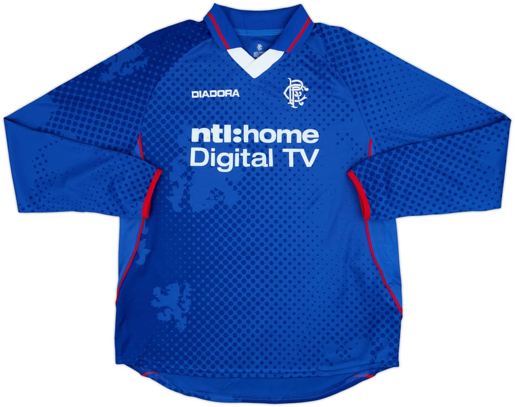 2002-03 Rangers Home L/S Shirt - 8/10 - (M)