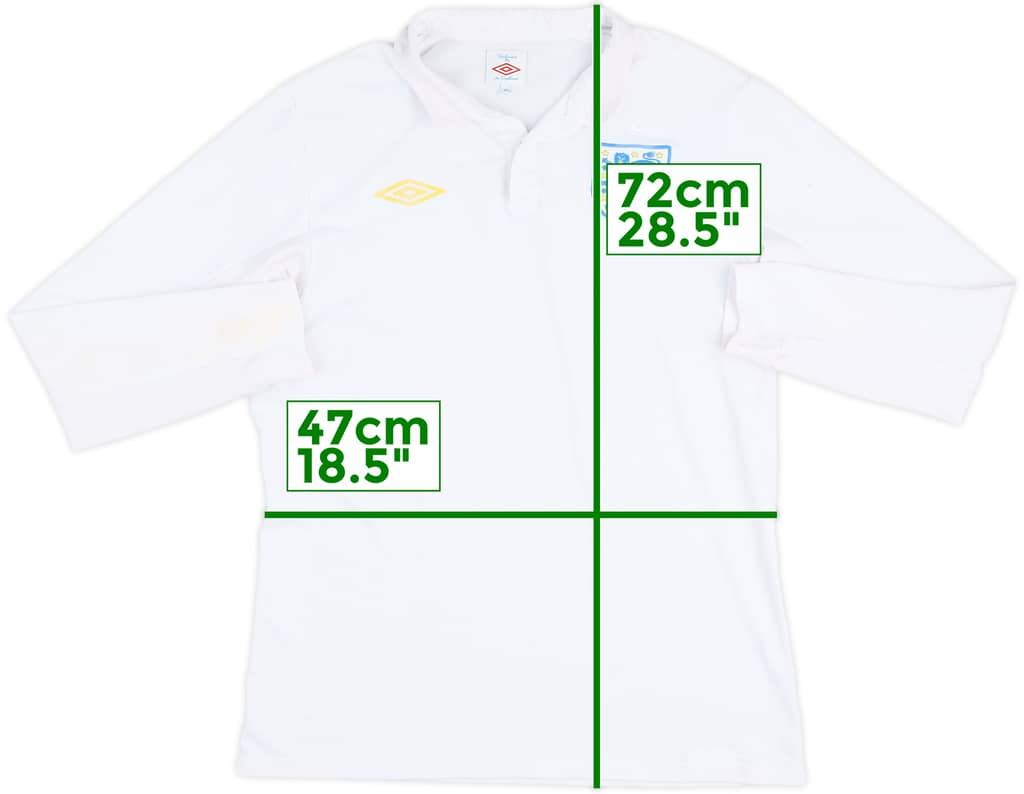 2009-10 England Home L/S Shirt - 5/10 - (M)