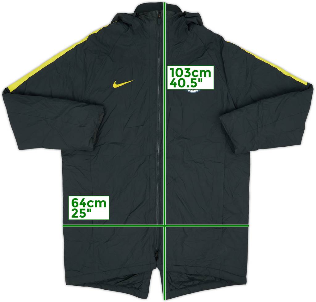 2016-17 Manchester City Nike Hooded Padded Bench Coat - 8/10 - (XL)