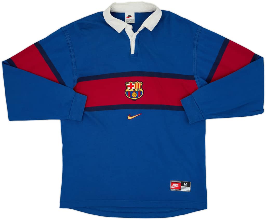 1998-99 Barcelona Nike Rugby Polo L/S Shirt - 9/10 - (M)