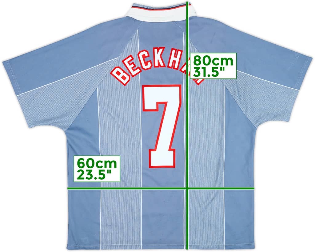1996-97 England Away Shirt Beckham #7 - 5/10 - (XXL)
