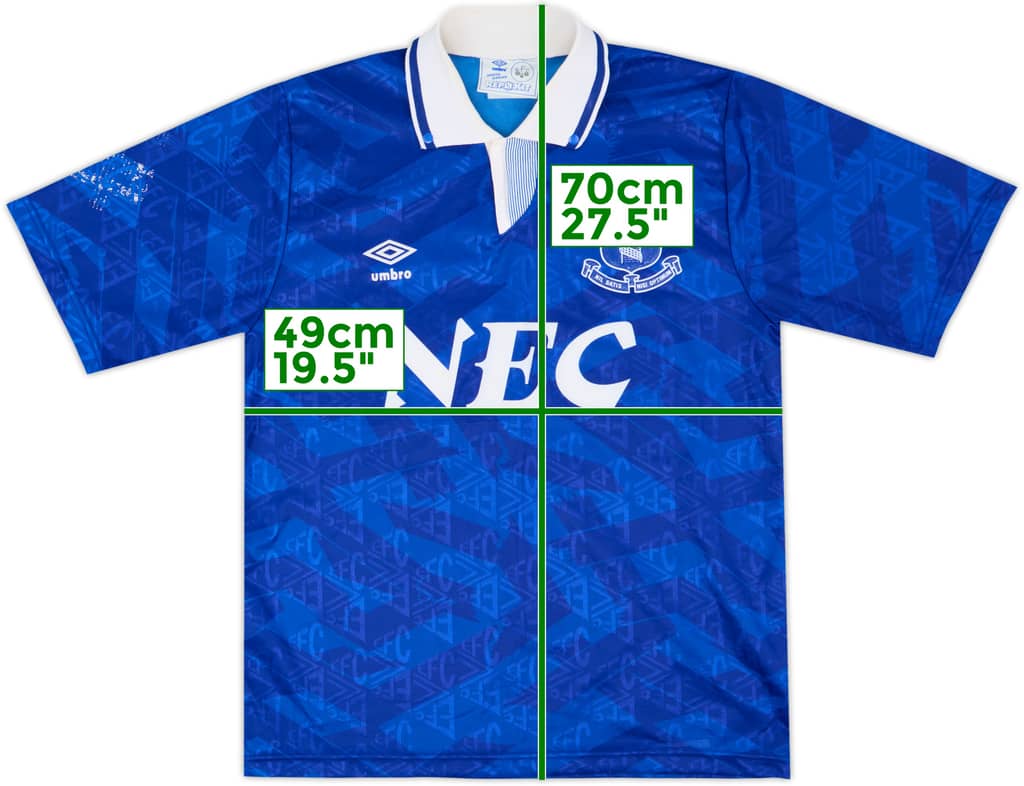 1991-93 Everton Home Shirt - 6/10 - (L)