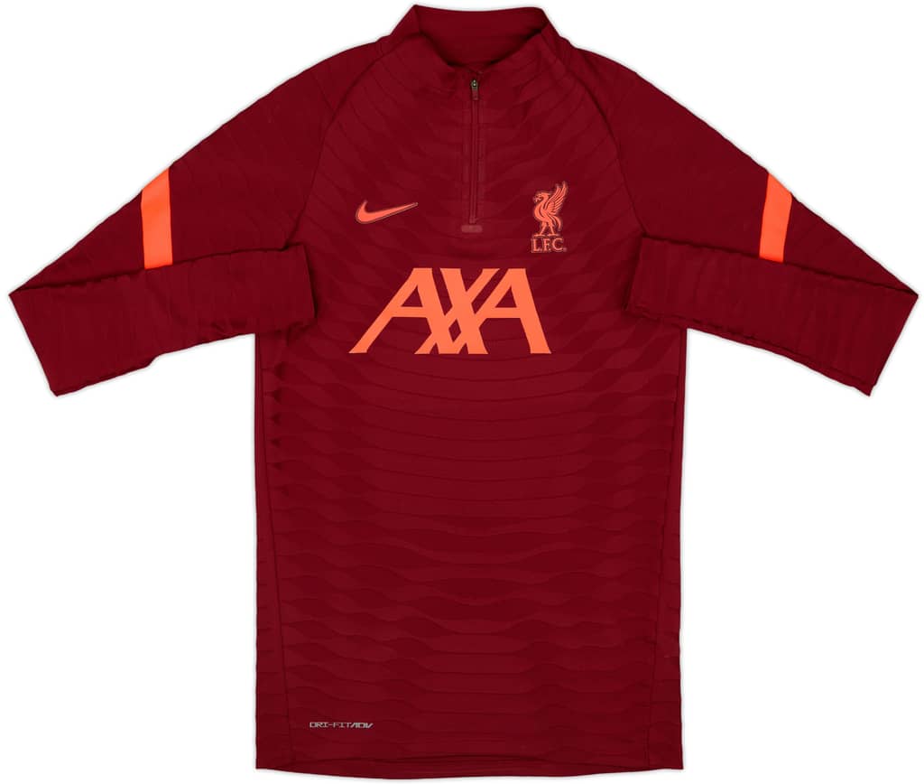 2021-22 Liverpool Nike Player Issue 1/4 Zip Drill Top - 8/10 - (S)