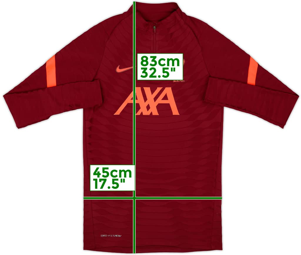 2021-22 Liverpool Nike Player Issue 1/4 Zip Drill Top - 8/10 - (S)