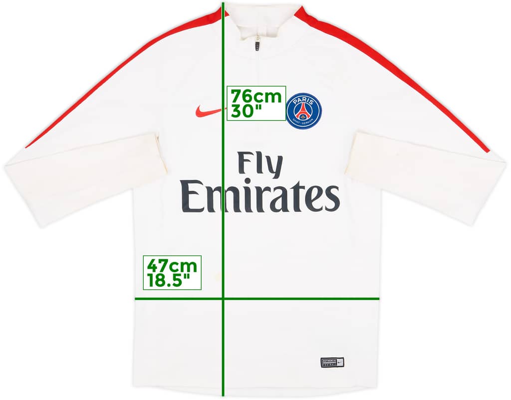 2016-17 Paris Saint-Germain Nike 1/4 Zip Drill Top - 6/10 - (S)