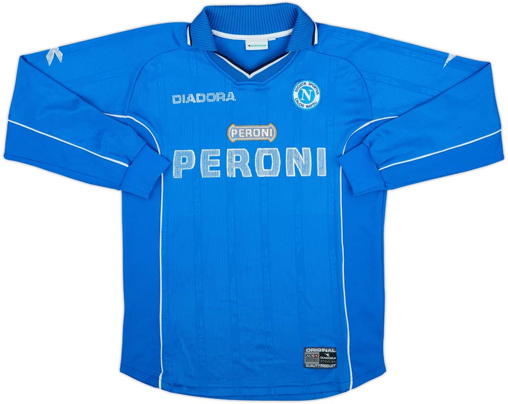 2000-01 Napoli Home L/S Shirt - 6/10 - (S)