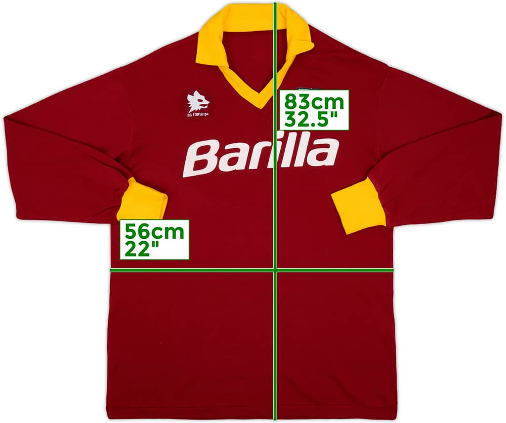 1988-89 Roma Home L/S Shirt - 9/10 - (XL)