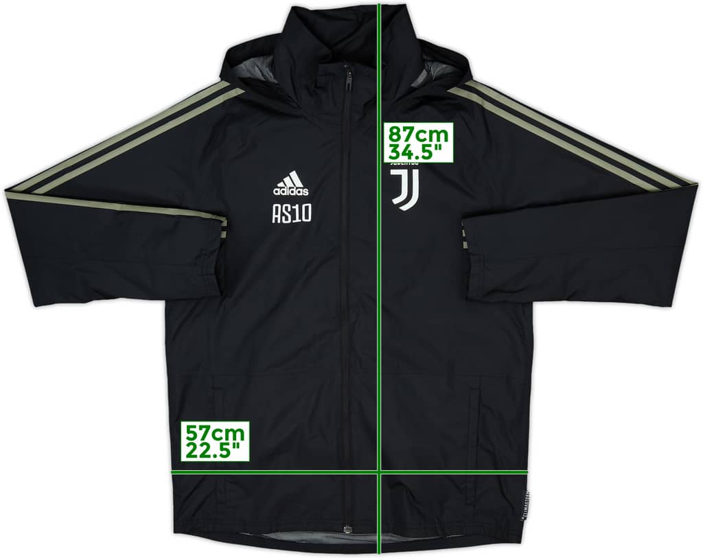 2018-19 Juventus Staff Issue adidas Hooded Rain Jacket AS10 - 8/10 - (M)