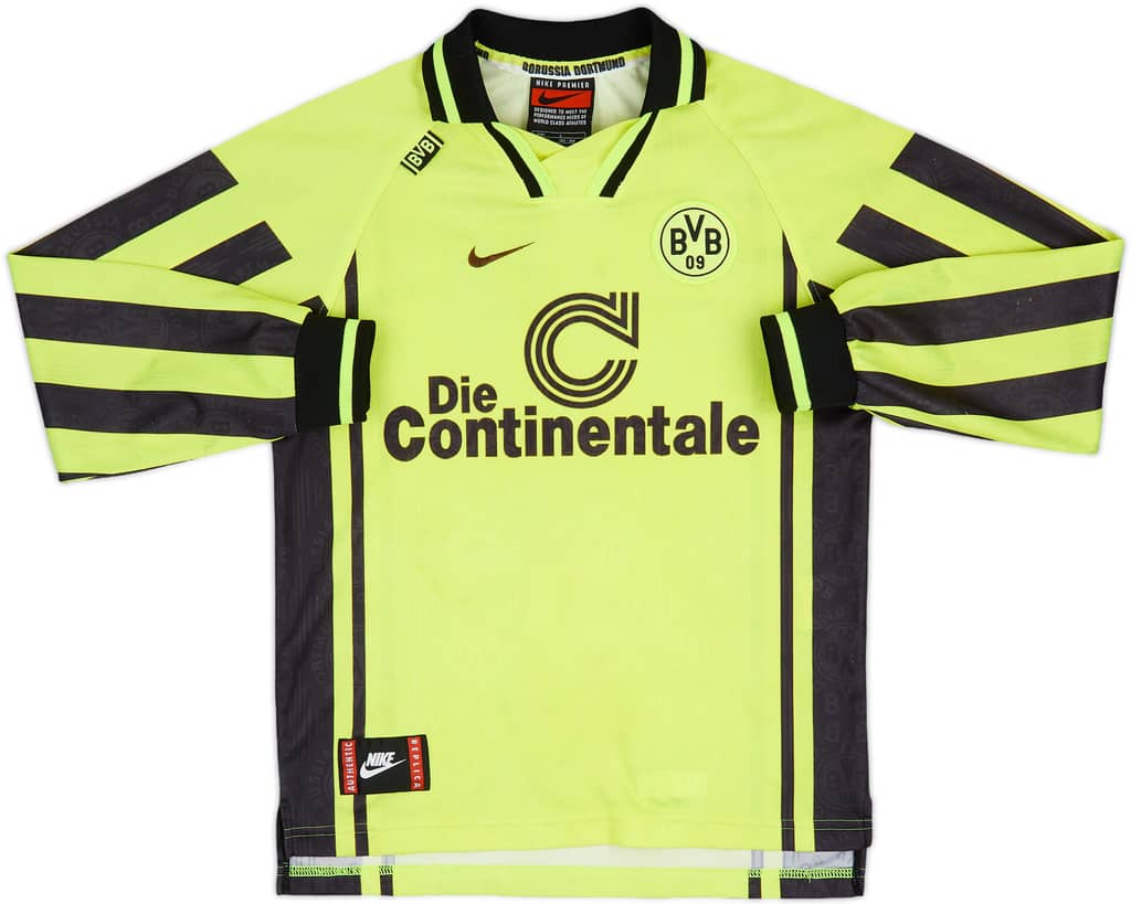 1996-97 Borussia Dortmund Home L/S Shirt - 8/10 - (L.Boys)