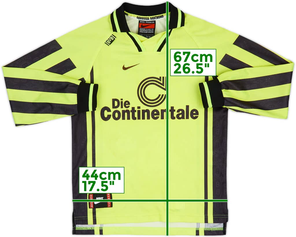 1996-97 Borussia Dortmund Home L/S Shirt - 8/10 - (L.Boys)