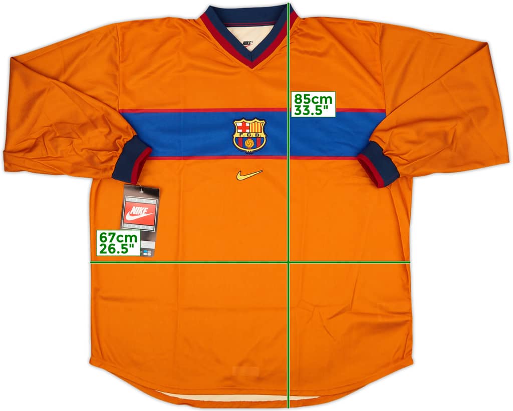 1998-00 Barcelona Player Issue Away L/S Shirt (XXL)