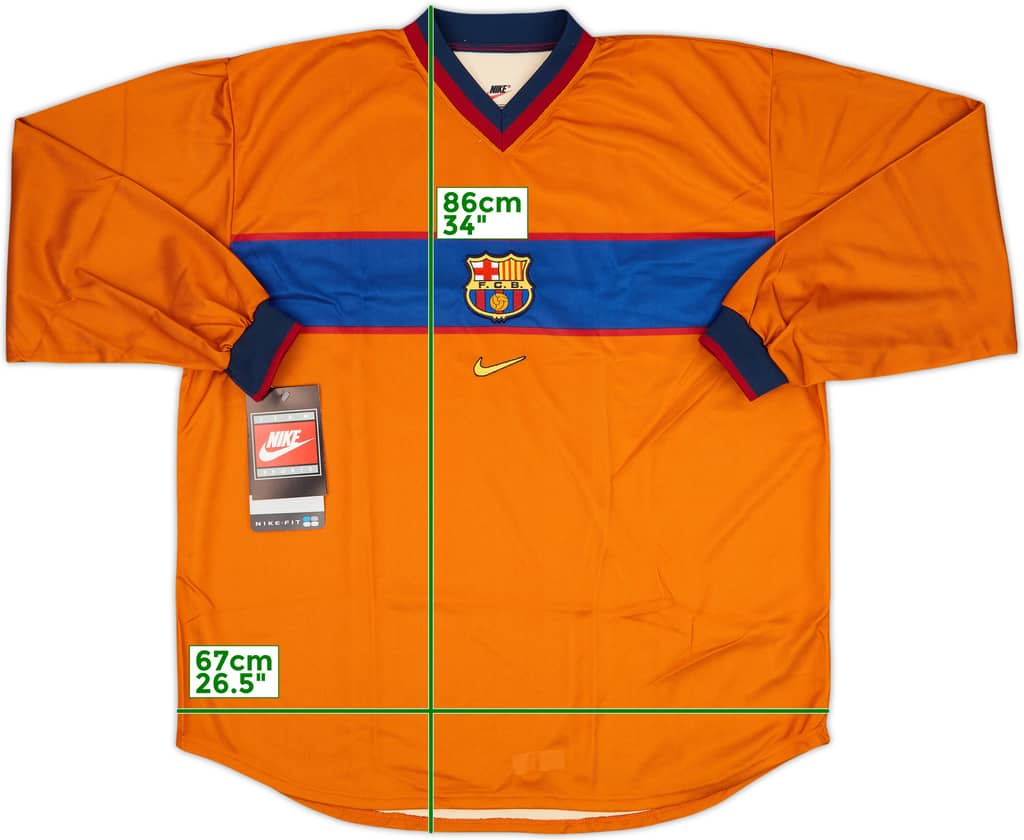 1998-00 Barcelona Away L/S Shirt (XXL)