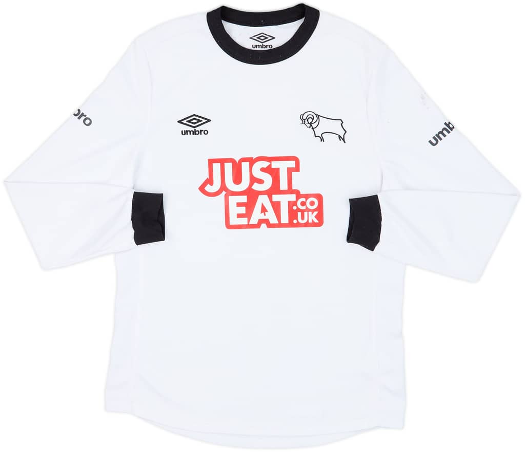 2014-15 Derby County Home L/S Shirt - 6/10 - (S)