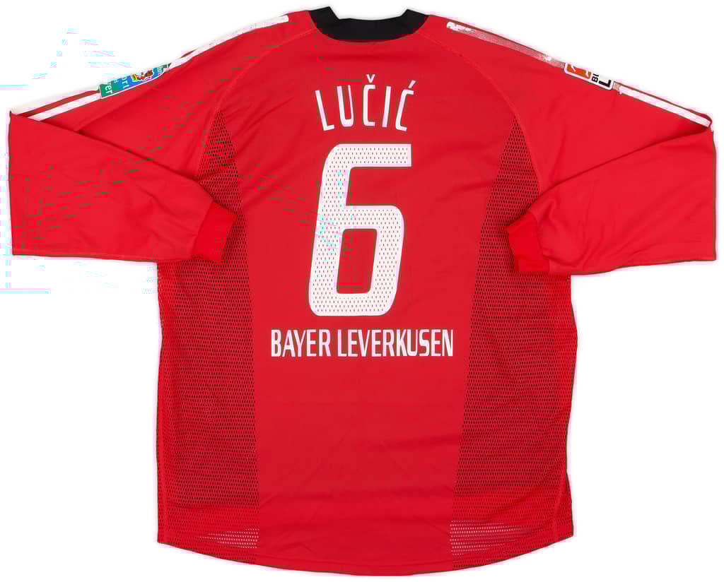 2003-04 Bayer Leverkusen Match Issue Home L/S Shirt Lucic #6