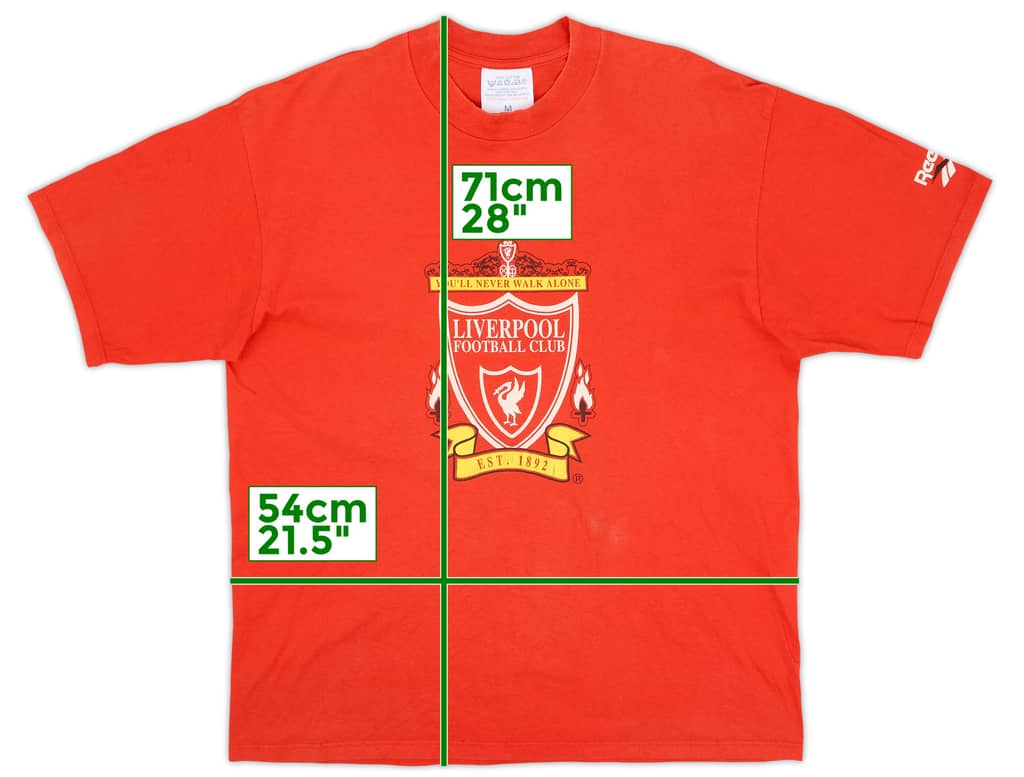 1996-98 Liverpool Reebok Cotton Tee - 5/10 - (M)