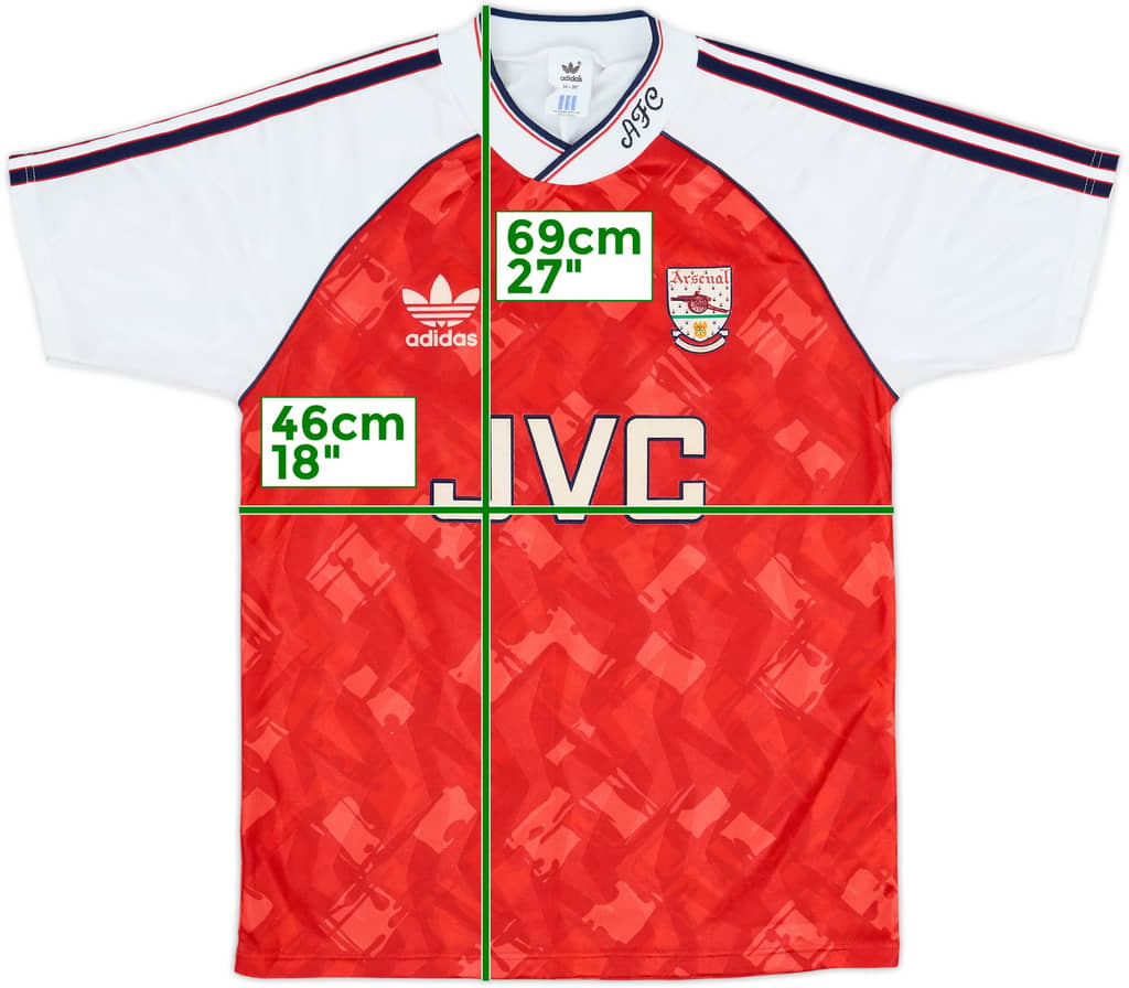 1990-92 Arsenal Home Shirt - 8/10 - (S)