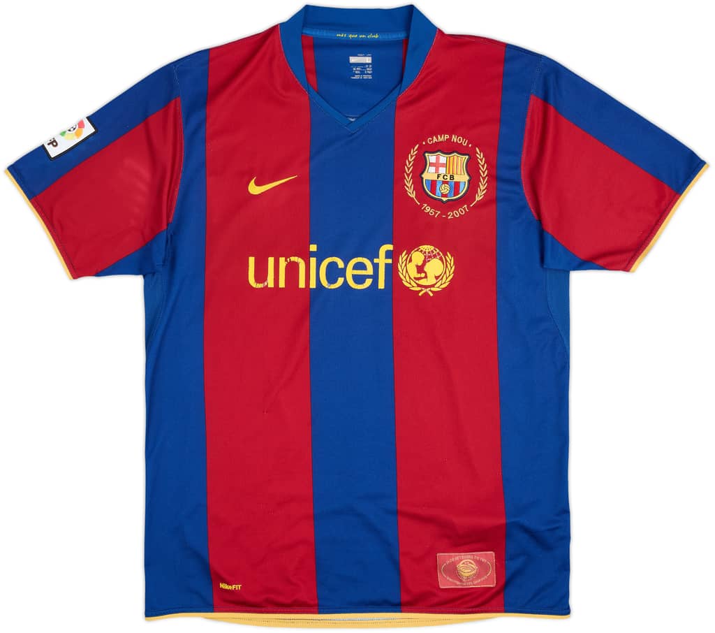 2007-08 Barcelona Local Camiseta - 5/10 - (L)