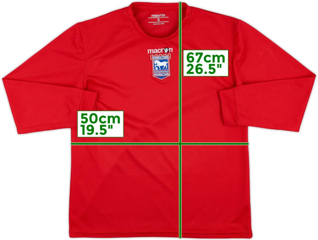 2008-09 Macron Training L/S Shirt (Ipswich) - 8/10 - (S)