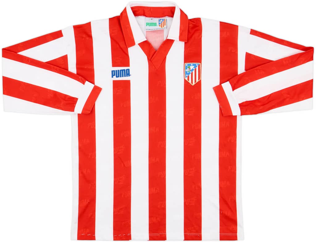 1992-93 Atletico Madrid Home L/S Shirt - 6/10 - (M)