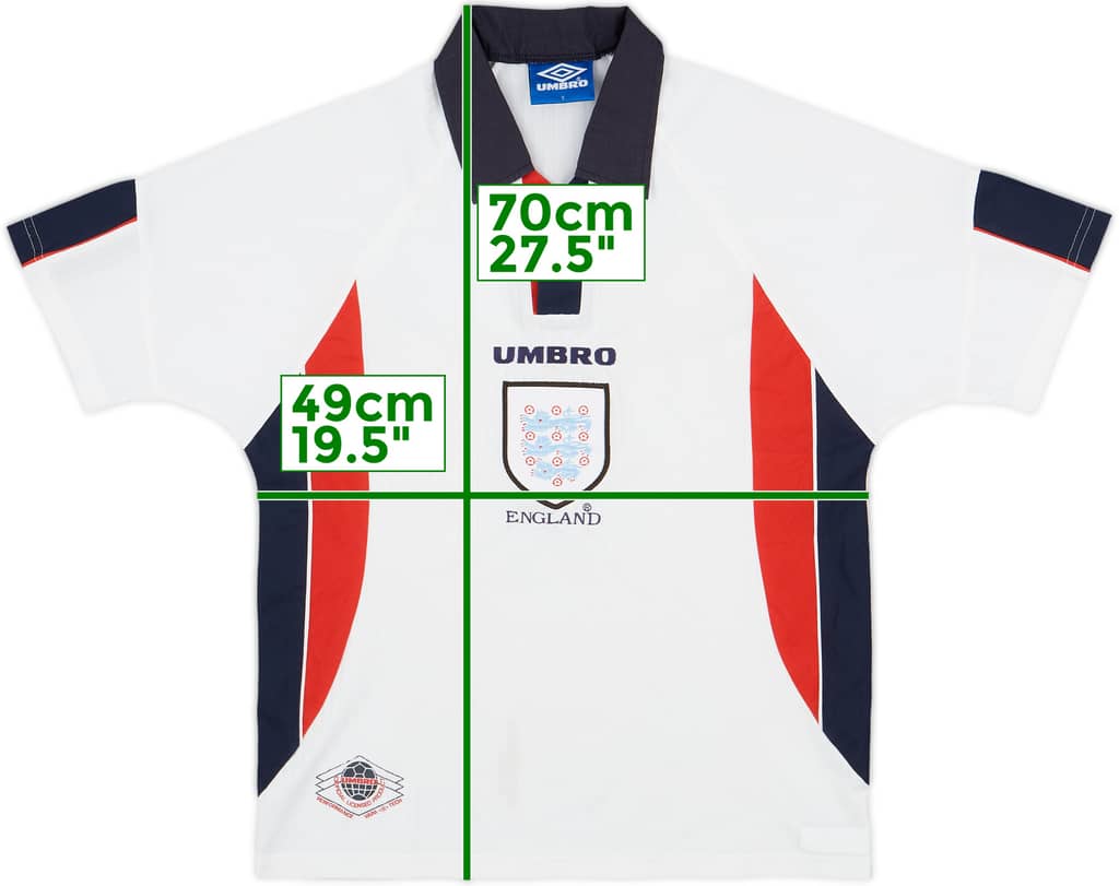 1997-99 England Home Shirt - 6/10 - (Y)