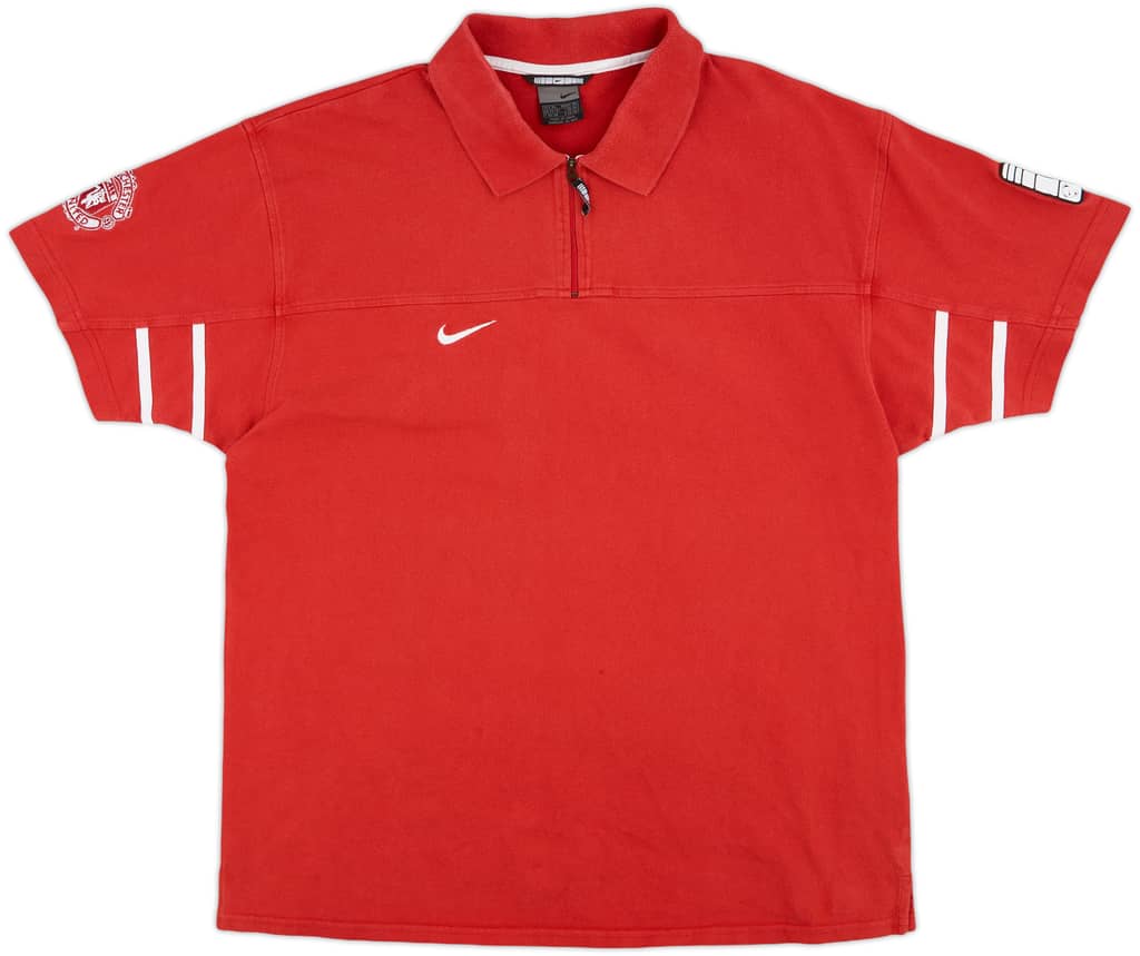 2003-04 Manchester United Nike 1/4 Zip Polo Shirt - 9/10 - (XL)