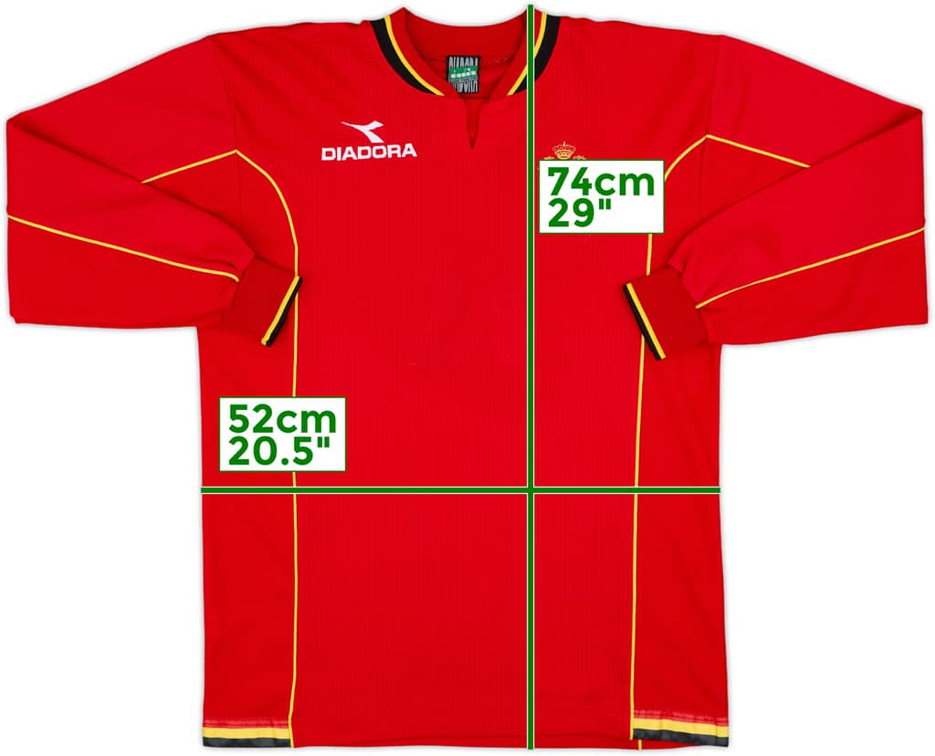 1998-00 Belgium Home L/S Shirt - 8/10 - (M)